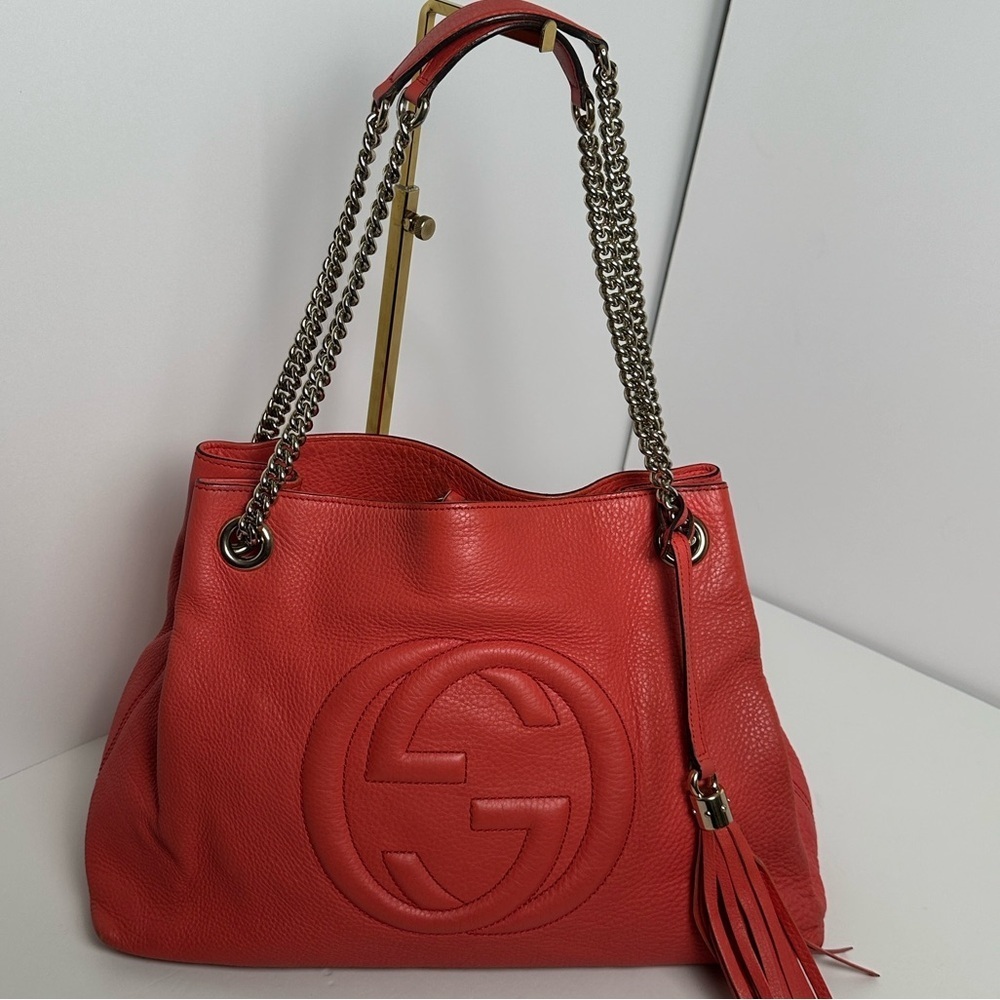 💯Authentic Gucci Soho Hobo Leather Chain Shoulder Bag🍀 - Picture 11 of 13